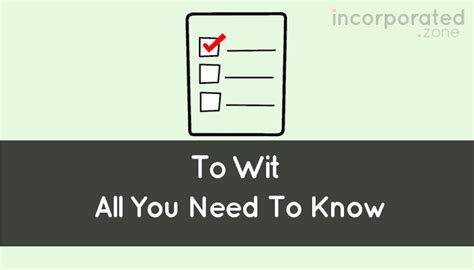 What does 'to wit' mean? A comprehensive definition and usage examples